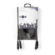 Nedis COTH24200GY50 sztereo audió kábel, 2x RCA férfi,  2x RCA férfi, Nikkelezett,  5 m, kerek, Sötétszürke