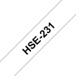 Feliratozógép szalag, 11.7 mm x 1.5 m,zsugorcsőves, BROTHER, fehér-fekete (HSE-231)