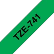 Feliratozógép szalag, 18mm x 8m, BROTHER, zöld-fekete (TZE-741), 18mm széles, 8 méter hosszú