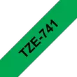 Feliratozógép szalag, 18mm x 8m, BROTHER, zöld-fekete (TZE-741)