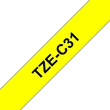 Feliratozógép szalag, 12mm x 5m, BROTHER, sárga-fekete (Tze-C31)  12mm széles, 8 méter hosszú / kazetta