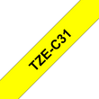 Feliratozógép szalag, 12mm x 5m, BROTHER, sárga-fekete (Tze-C31)
