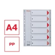 Regiszter, műanyag, A4, 1-6, ESSELTE, szürke