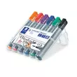 Flipchart marker készlet, 2 mm, kúpos, STAEDTLER "Lumocolor 356", 6 különböző szín