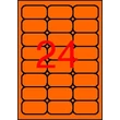 Etikett, 64x33,9 mm, színes, kerekített sarkú, APLI, neon narancs, 480 etikett/csomag