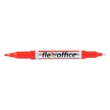 Alkoholos marker, 0,4/1,0 mm, kúpos, kétvégű, FLEXOFFICE 
