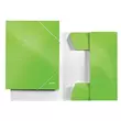 Gumis mappa, 15 mm, karton, A4, LEITZ "Wow", zöld