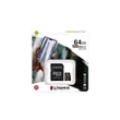 Memóriakártya, microSDXC,64GB, CL10/UHS-I/U1/V10/A1, adapter, KINGSTON 