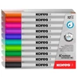 Tábla- és flipchart marker készlet, 1-3 mm kúpos, KORES 