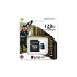 Memóriakártya, microSDXC, 128GB, C10/UHS-I/U3/V30/A2, adapter, KINGSTON 