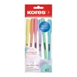 Golyóstoll, 1,0 mm, kupakos, háromszögletű, KORES 