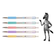 Golyóstoll, 0,24 mm, nyomógombos, rozsdamentes acél, pasztell-lila tolltest, ZEBRA 