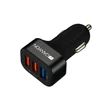 Autós töltő, 3xUSB, QC 3.0, 2,1A, CANYON 