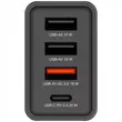 Hálózati töltő, 1xUSB-C PD (20W), USB-A QC 3.0, 2xUSB-A (10W), VERBATIM, fekete