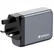 Hálózati töltő, 2xUSB-C PD (100W), USB-C PD (65W), USB-A QC 3.0, EU/UK/US, GaN, VERBATIM