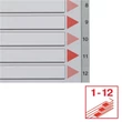 Regiszter, műanyag, A4, 1-12, ESSELTE, szürke