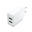 Vention USB-A+A (2port, 18W/18W,fehér), töltő