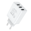 Vention USB-A+A+A (12W/12W/12W, 3-portos, fehér), töltő