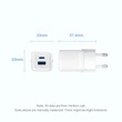 Vention USB-C+A (30W/30W, 2-portos, fehér, GaN), töltő