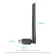 Vention AC650 USB Wifi adapter Dual Band + Antenna (fekete), adapter