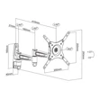 MULTIBRACKETS Fali konzol, M VESA Flexarm 360 III Silver 75 100 200 (15-32