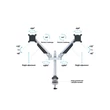 MULTIBRACKETS 2 karos asztali konzol, M VESA Gas Lift Arm Dual Silver (15-32