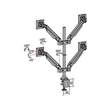 MULTIBRACKETS 4 karos asztali konzol, M VESA Gas Lift Arm Quad Silver (15-32