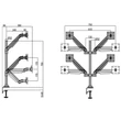 MULTIBRACKETS 4 karos asztali konzol, M VESA Gas Lift Arm Quad Silver (15-32
