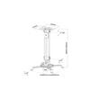 MULTIBRACKETS Mennyezeti konzol, M Universal Projector Ceiling Mount I (13.5 kg, White, 380-580 mm)