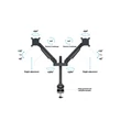 MULTIBRACKETS 2 karos asztali konzol, M VESA Gas Lift Arm Dual Black (15-32
