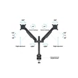 MULTIBRACKETS 2 karos asztali konzol, M VESA Gas Lift Arm Dual Black HD (15-32