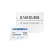SAMSUNG Memóriakártya, PRO Endurance microSD kártya 128GB, CLASS 10, UHS-I (SDR104), + SD Adapter, R100/W40