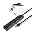 AXAGON HUE-SA7BP USB3.0 CHARGING HUB (Hétportos USB 3.0 hub gyors töltési támogatással. AC adapter a csomagban. Fekete)
