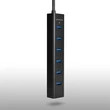 AXAGON HUE-SA7BP USB3.0 CHARGING HUB (Hétportos USB 3.0 hub gyors töltési támogatással. AC adapter a csomagban. Fekete)