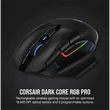 CORSAIR Vezetékes/Vezeték Nélküli Egér Gaming, DARK CORE RGB PRO, 8 programozható gomb, RGB, 18000dpi, fekete