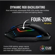 CORSAIR Vezetékes/Vezeték Nélküli Egér Gaming, DARK CORE RGB PRO, 8 programozható gomb, RGB, 18000dpi, fekete