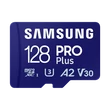 SAMSUNG Memóriakártya, PRO Plus microSDXC kártya 128GB, CLASS 10, UHS-I, U3, V30, A2, + Adapter, R180/W130