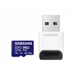 SAMSUNG Memóriakártya, PRO Plus + Reader microSDXC 512GB, CLASS 10, UHS-I, U3, V30, A2, R180/W130