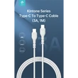 DEVIA USB TYPE-C - USB TYPE-C ADAT- ÉS TÖLTŐKÁBEL 1 M-ES VEZETÉKKEL - KINTONE SERIES TYPE-C TO TYPE-C CABLE - 60W, WHITE