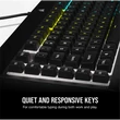 CORSAIR Vezetékes Billentyűzet Gaming, K55 RGB PRO, 6 programozható billentyű, Cseppálló, Csuklótámasz, US, fekete