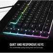 CORSAIR Vezetékes Billentyűzet Gaming, K55 RGB PRO XT, 6 programozható billentyű, Cseppálló, Csuklótámasz, US, fekete