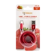 SBOX Kábel, CABLE USB Male -> TYPE-C Male 1.5 m Red