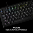 CORSAIR Vezetékes Billentyűzet Gaming, K70 CORE RGB, Mechanikus, MLX Red switch, 104 gombos, US, fekete