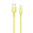 COLORWAY Kábel, USB - MicroUSB (soft silicone) 2.4A 1m sárga
