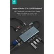 DEVIA ST399992 Leopard 11in1 3xUSB/Type-C/PD/HDMI/VGA/RJ45/Kártyaolvasó/Jack elosztó adapter Hub-szürke