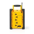 NEDIS RDFM3100YW hordozható FM rádió, bluetooth, rezgéscsillapítás, 15W, 20 FM állomás, 3,5 mm audióbemenet