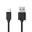 Nedis USB-A - USB-C kábel, USB2.0, 15W, hossz 1m, CCGL60600BK10