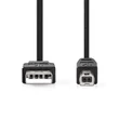 Nedis CCGL60100BK50 USB2.0, USB A - B kábel, 10W, hossz 5m