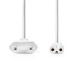 Nedis táp kábel IEC-320-C7, 2 x 0.75 mm˛, hossz 2m, fehér, CEGL11040WT20