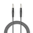 Nedis félprofi audió kábel COTH23000GY50, 2 x 6,35mm monó jack dugó, hossz 5m, rugalmas